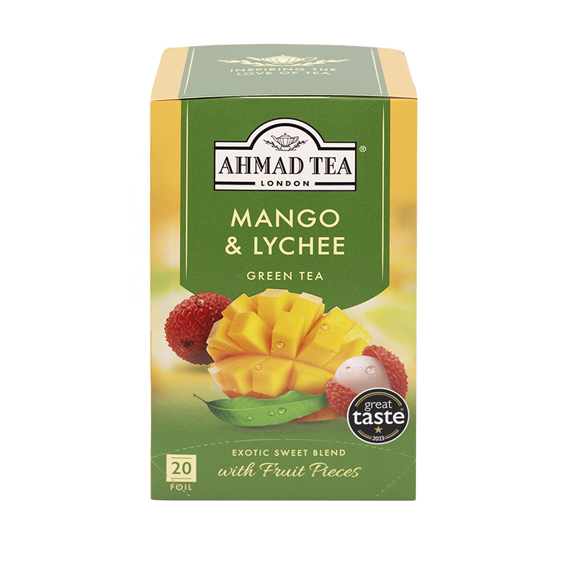 AHMAD TEA MANGO & LYCHEE GREEN TEA (20 tea bags)