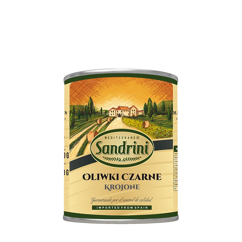SANDRINI OLIWKI CZARNE KROJONE 3100 ml